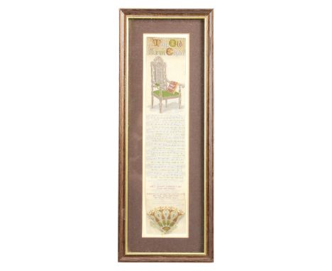 A Victorian machine-woven silk Stevengraph of the poem "The Old Arm Chair" by Eliza Cook, in card mount, gilt slip and moulde