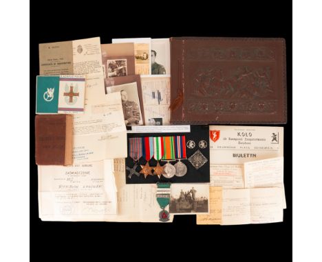 A Free Polish Army gallantry, campaign, insignia and document group that of Lance Corporal (Driver) Stanisław Łagowski, 22nd 