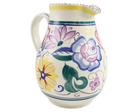 A 1950s Poole Pottery baluster jug, 20 cm 