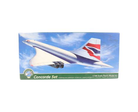 A 1:144 scale BA Concorde model aircraft plastic kit