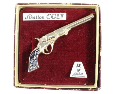 A vintage Stratton "Colt" tie clip, in the form of a revolver, in original carton, circa 1950s