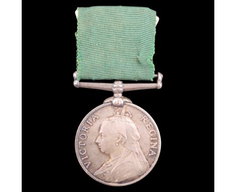 An Edward VII Volunteer Long Service medal to 7755 Cpl W R Gibson, The Q R V B, Royal Scots