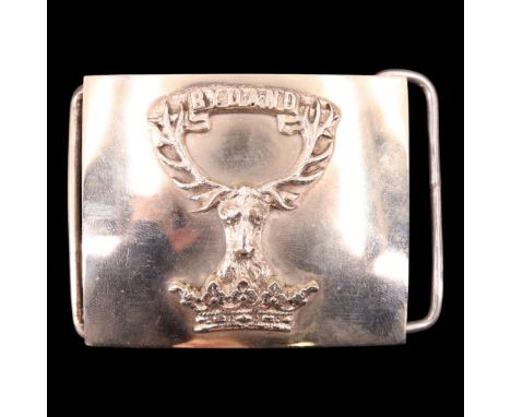 A Victorian Gordon Highlanders white metal waist belt clasp, R &amp; H B Kirkwood, Edinburgh