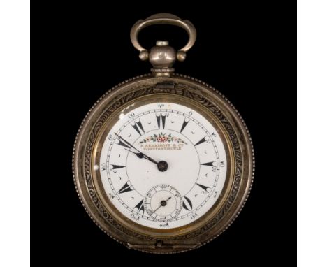 A mid-to-late 19th Century Swiss Billodes silver hunter-cased pocket watch for the Ottoman market, for K Serkisoff &amp; Co o