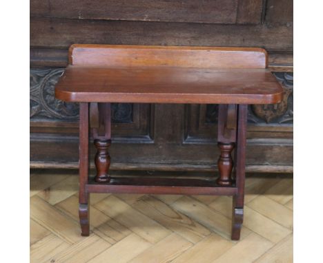 A late 19th / early 20th Century mahogany hinged wall bracket shelf, 48 cm x 54 cm x 34 cm