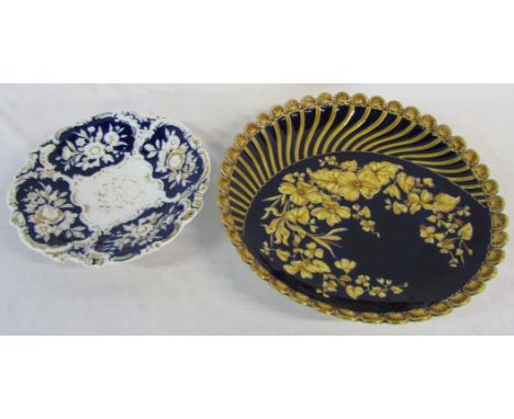 Zsolnay Pecs majolica charger D 39 cm &amp; a Meissen style plate