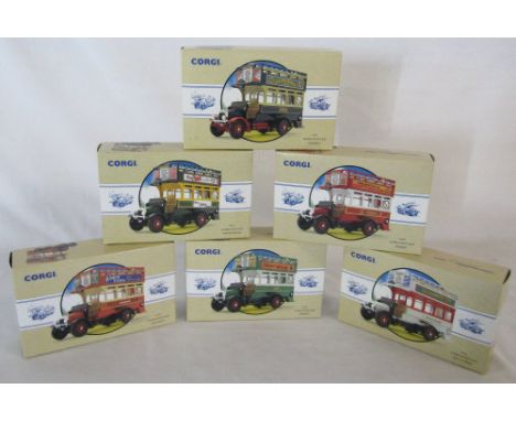 6 boxed Corgi Thornycroft buses