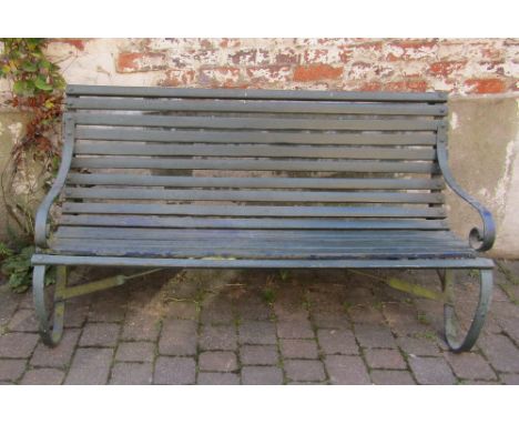 Victorian wrought iron &amp; wood bench