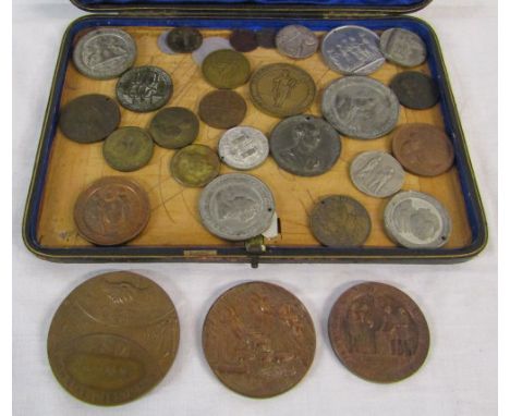 Collection of medallions and tokens inc bronze