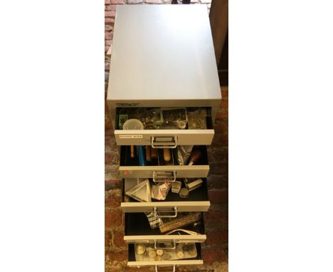 Bisley cabinet containing a large number of watch parts &amp; tools