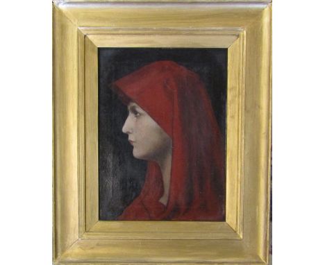 Oil on canvas portrait of a young woman by John C Gross dated 5.05 36 cm x 43.5 cm (size including frame)