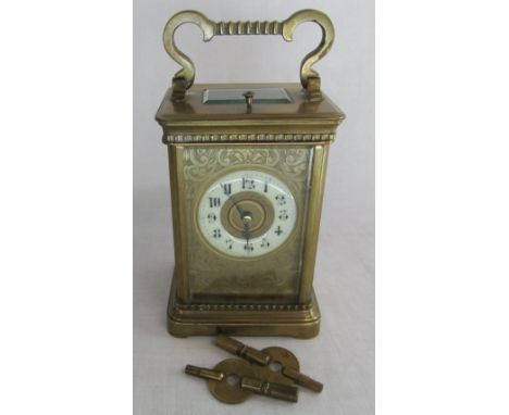 Brass repeater carriage clock (height excluding the handle 11.5 cm)