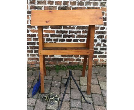 Saddle stand, hoof dressing tools, bits etc