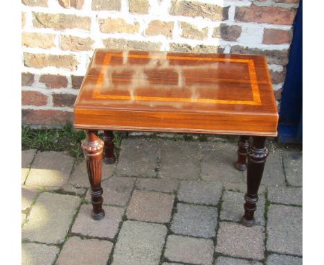 Victorian bidet &amp; cover with rosewood &amp; burr walnut inlaid cover on reeded legs (missing basin)
