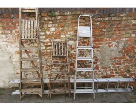 3 step ladders &amp; an extending ladder