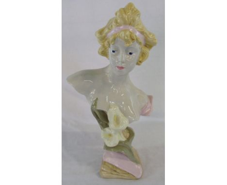 Ceramic bust of a young female H 48 cm