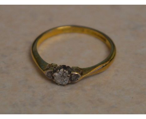 18ct gold diamond ring, total approx weight 2.13g, Ring Size M