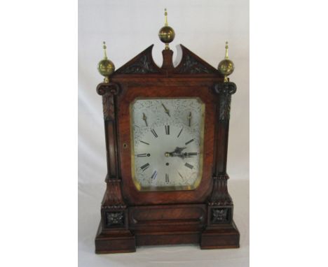 Victorian bracket clock in a walnut case on an inverted breakfront base with Whittington or Cambridge chimes &amp; an 8 day m