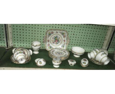 SHELF OF MING ROSE CHINAWARE &amp; COALPORT CHINAWARE