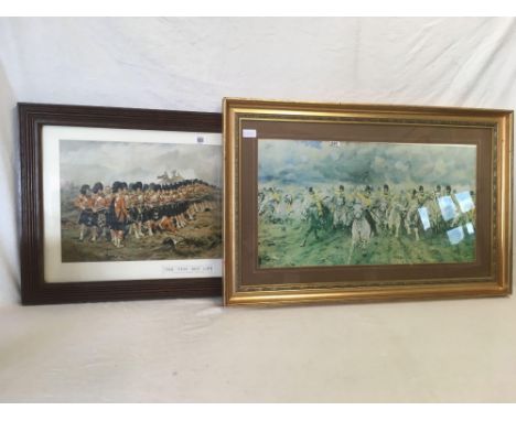 F/G PRINT OF 'THE THIN RED LINE' & GILT F/G PRINT OF ' CHARGE OF THE LIGHT BRIGADE'