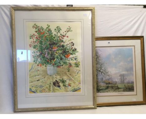 LARGE PRINT 'THIS ENGLAND' SIGNED IN PENCIL BY DAVID SHEPHERD &amp; 1 OTHER PRINT TITLED 'LATE SUMMER' BY VAL ARCHER NO. 33 O