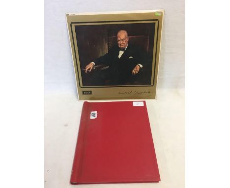 AN ALBUM OF U/M MINT STAMPS &amp; SHEETS MARKING WINSTON CHURCHILLS CENTENARY IN 1974 &amp; AN LP OF HIS MOST FAMOUS SPEECHES