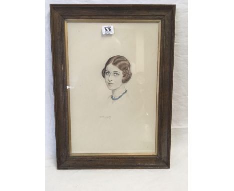 CHRISTOS SIMATOS [SOCIETY PORTRAIT ARTIST]; FINE HEAD &amp; SHOULDERS PORTRAIT OF AN UNKNOWN LADY C1930, 19” X 14”