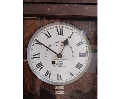 OAK CASED GLEDHILL-BROOK TIME RECORDER CLOCK, PUNCH MECHANISM &amp; OTHER PARTS MISSING