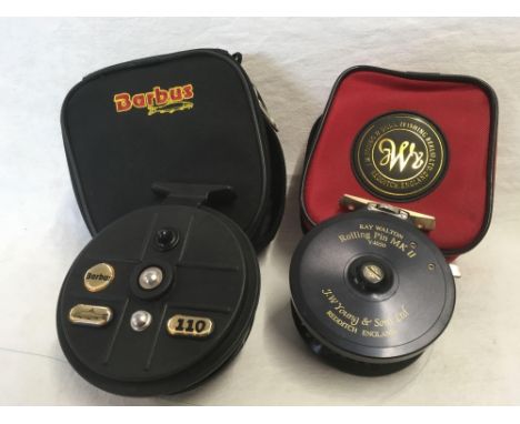 2 REELS, A BARBUS 110 &amp; A RAY WALTON ROLLING PIN MKII REEL BY JW YOUNG &amp; SONS
