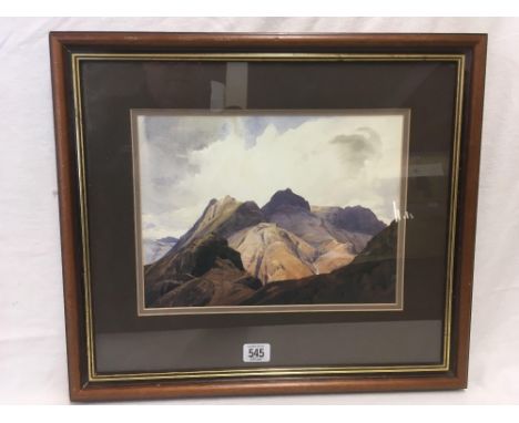 WILLIAM HEATON COOPER RI 1903-1995 LANGDALE PIKES FROM LINGMORE1938, [PRINT?] 16” X 18” LABELS TO REVERSE.