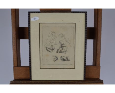 Studie baby's etsje ca 15X20 cm archief no R.O. - Study babies etching ca 15X20 cm archive no&nbsp;