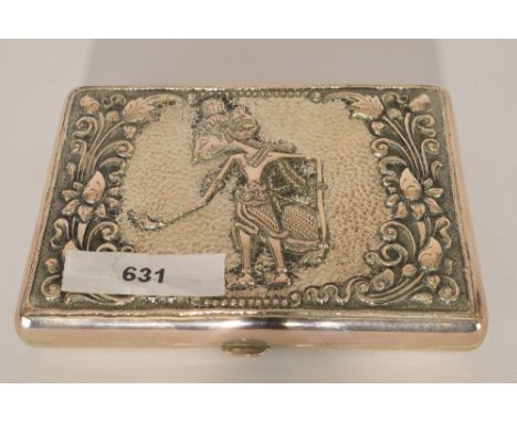 Zeer fraaie 800/1000 djokja zilveren sigarettendoos ca 135 gr. - Very nice 800/1000 djokja silver cigarette case approx 135 g