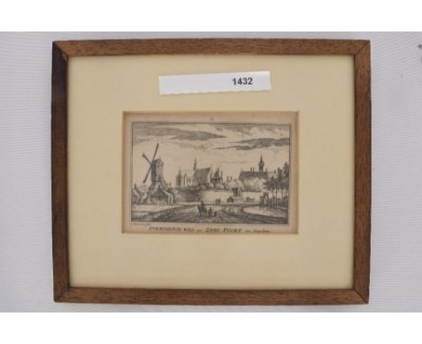 Etsje "Overveenseweg en Zeijlpoort tot Haarlem" 8X10 cm. - Etching “Overveenseweg and Zeijlpoort to Haarlem” 8X10 cm.