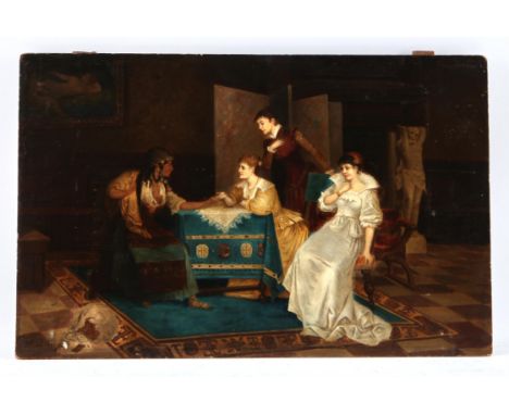 G. Dalberg (nineteenth century), 'A Favourable Reading'. Oil on panel. Signed lower left. Image size 37 x 58cm. 