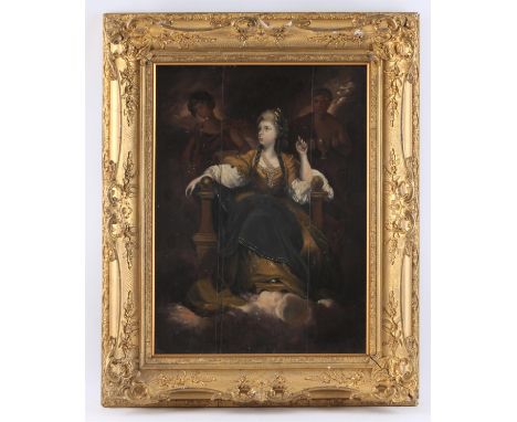 Nineteenth-century British School, 'Mrs. Siddons in the Tragic Muse'. Oil on panel. Framed. Inscribed verso. Image size 48 x 