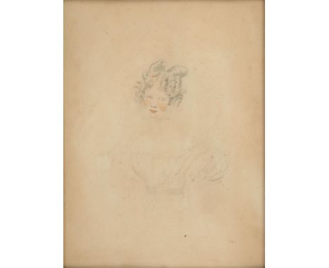 Attributed to Charles William Ross (1794-1860), portrait of a young woman. Watercolour. Labels verso. Framed and glazed. Imag