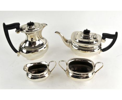 George V silver four piece tea service of compressed oval form by Viner's Ltd,  Sheffield 1931 gross weight 59ozCondition Rep