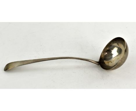 George III Irish silver soup ladle, maker's mark rubbed, Dublin, 1791, 6oz, 186g,