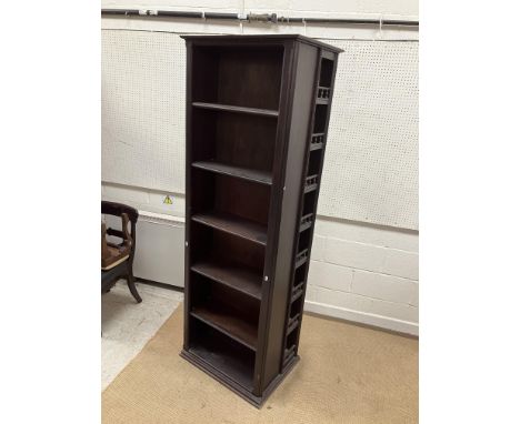 A late Victorian mahogany open bookcase with adjustable shelving, 107 cm wide x 28.5 cm deep x 117 cm high, together with a m