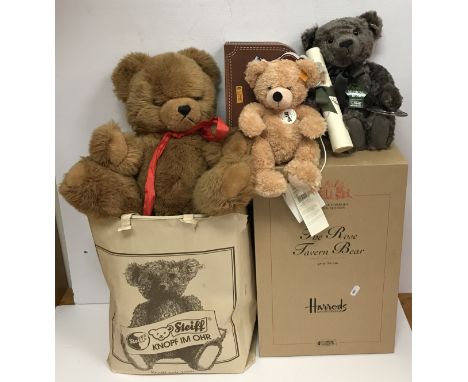 A Steiff "The Rose Tavern" bear exclusively for Harrods in box with certificate No'd 00469 together with a Steiff Fynn bear a