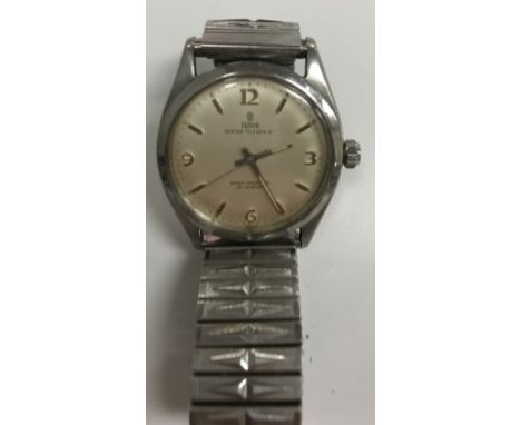 A Rolex Tudor Oyster "Elegante" gent's stainless steel cased wristwatch, the dial with Arabic numerals to the quarters, inscr