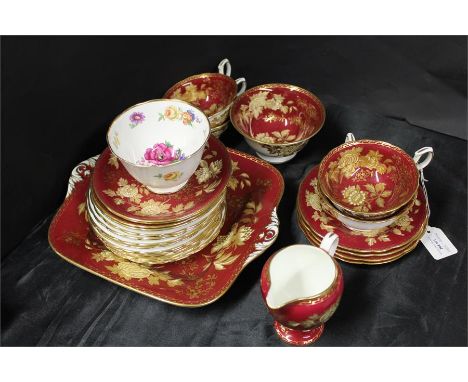Wedgwood A.D.2 part service, with four cups and saucers, foru plates, a dish, milk jug and bowl, (qty)