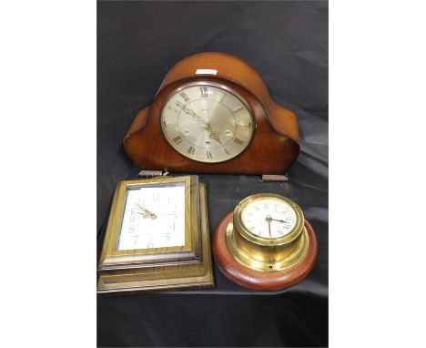 Smiths mantel clock with raised numerals together with two other clocks (3)