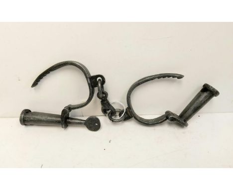 Pair of vintage metal shackles/handcuffs 