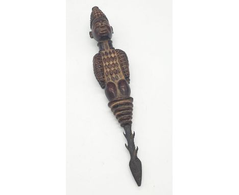 A vintage wooden African ceremonial dagger. 34cm long. 