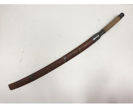 An antique Burmese Dha sword  with wood scabbard, 77cm long 