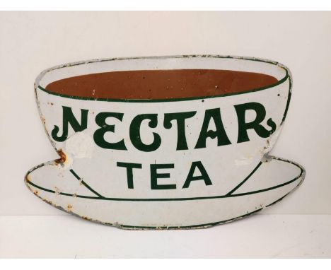 A vintage metal advertising sign for 'Nectar Tea'. 54x32cm. 