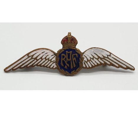 Vintage R.A.F. Sweetheart Brooch, in red, white and blue enamel work. Wingspan is 5.5cm. 