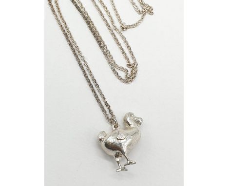 Alex Monroe Dodo pendant on expandable Necklace, set in Sterling Silver 6.6g 