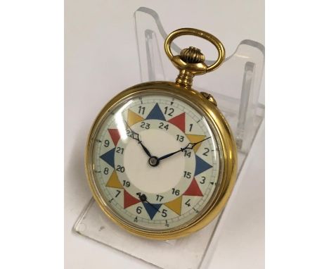 Vintage yellow metal pocket watch &amp; box ( working but no guarantees ) 